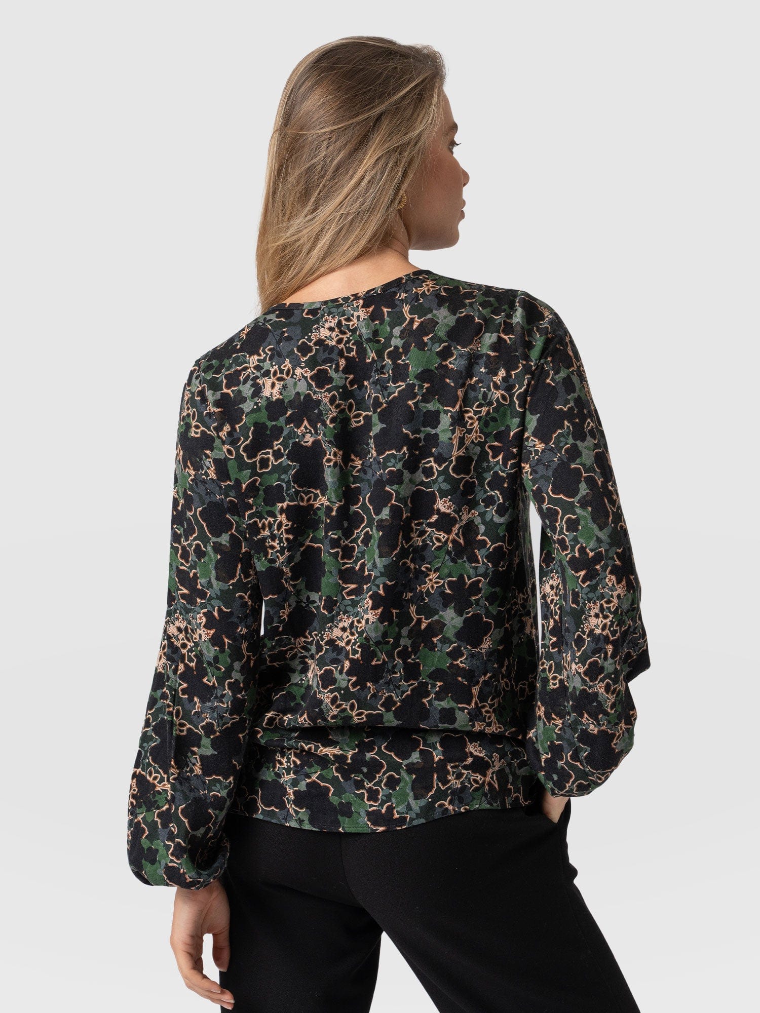 Kristen Blouse Green Twilight Floral - Women's Blouse | Saint + Sofia® EU